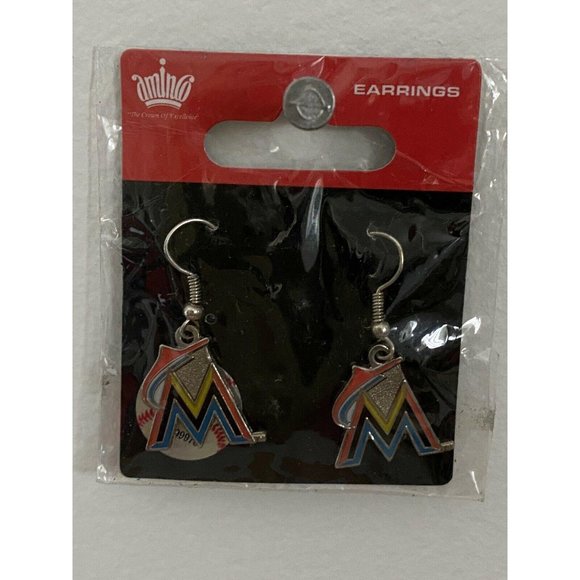 Miami Marlins Logo Dangle Earrings Marlins Fans - Picture 4 of 12